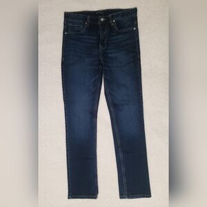 Girls Calvin Klein Skinny Dar Wash Jeans With Adjustable Waist Youth Size 16